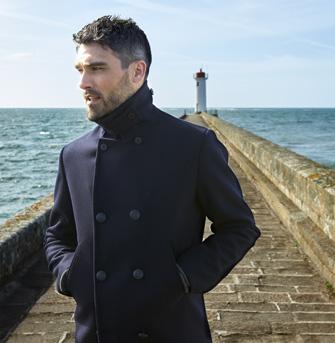 manteau feutre noir homme