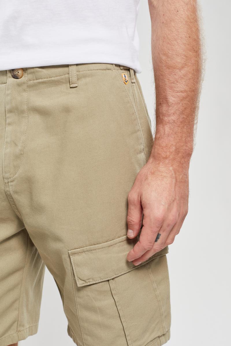 【BAON】[unisex] Lokyo Washing Cargo Bermuda Pants Cargo Shorts for Women High Waisted Knee Length Wide Leg