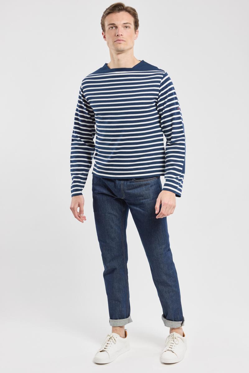 Striped sweater with elbow patches discount