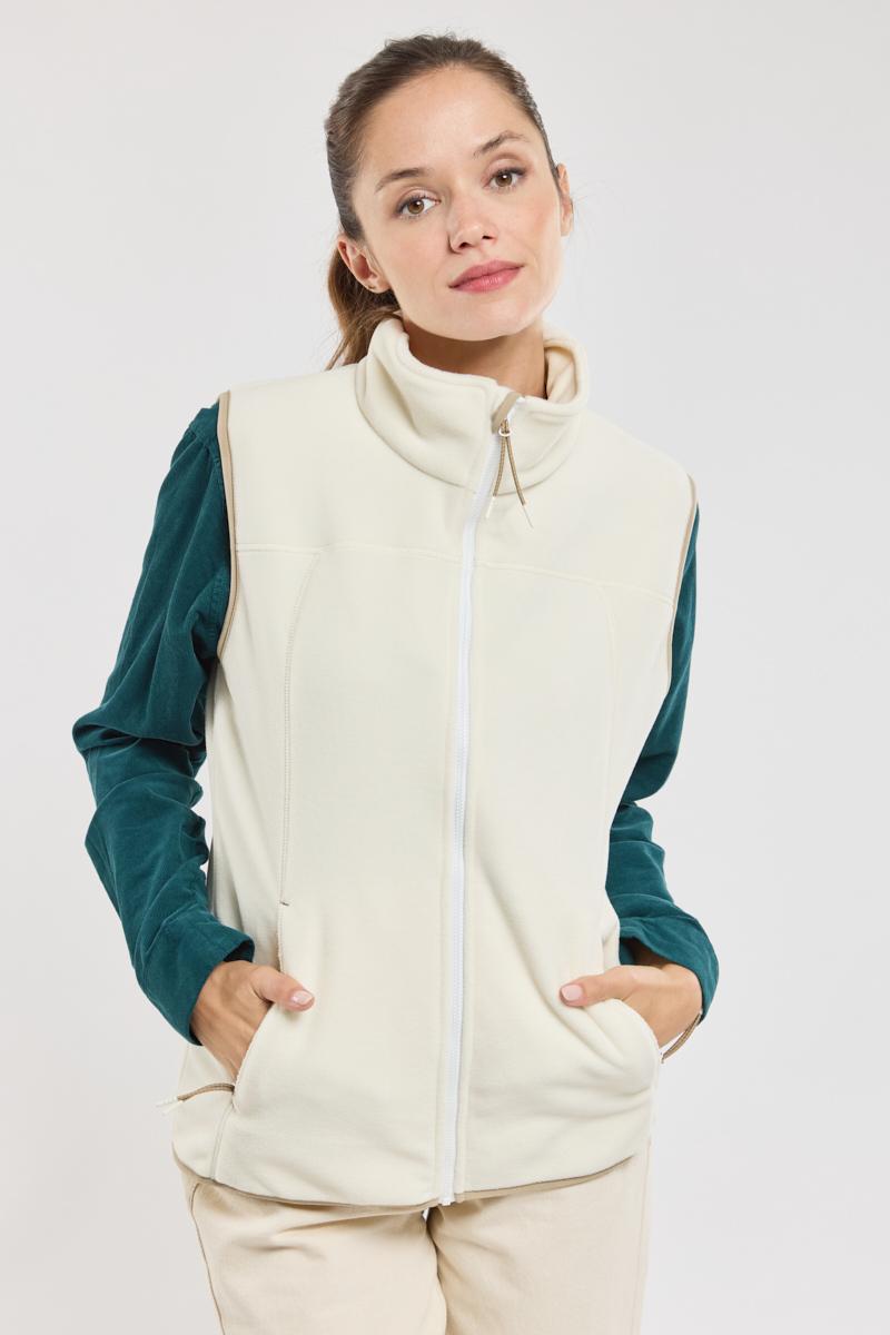 Sleeveless fleece womens top