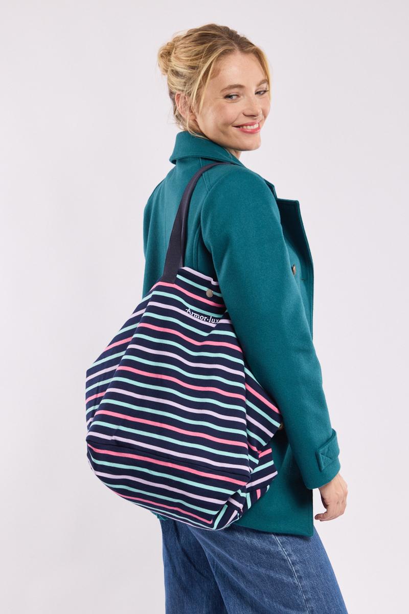 Sac cabas raye coton