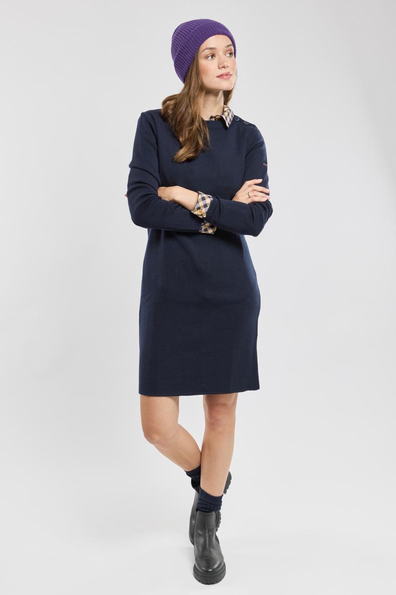 Robe laine bleu marine cheap
