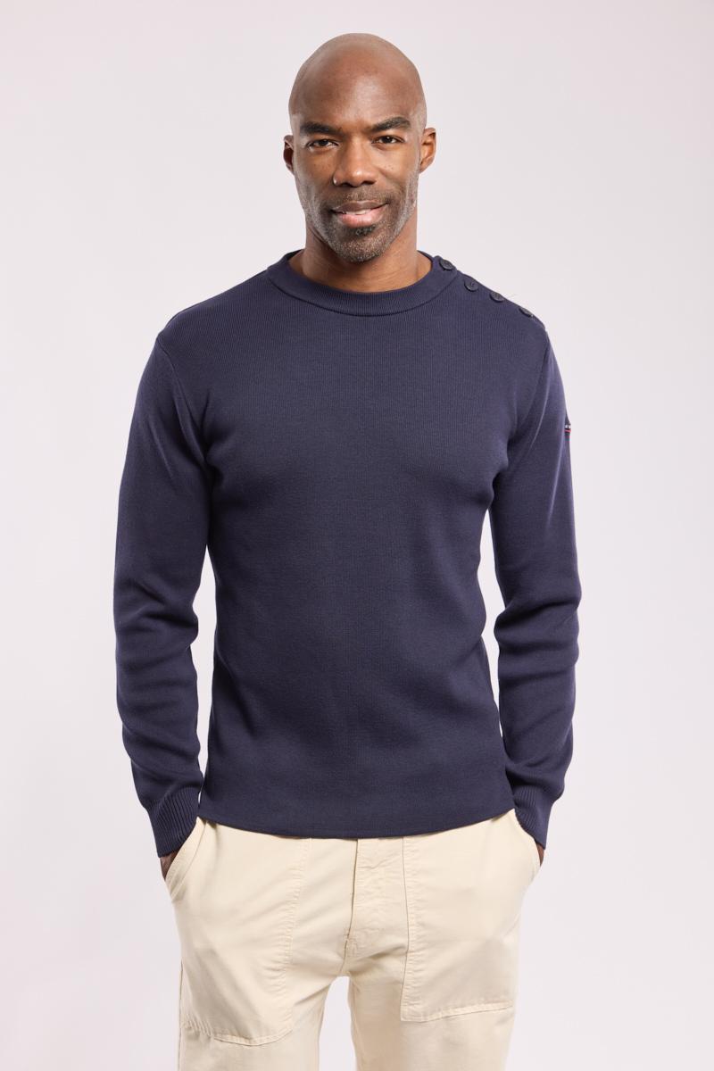 Navy fishermans jumper shop