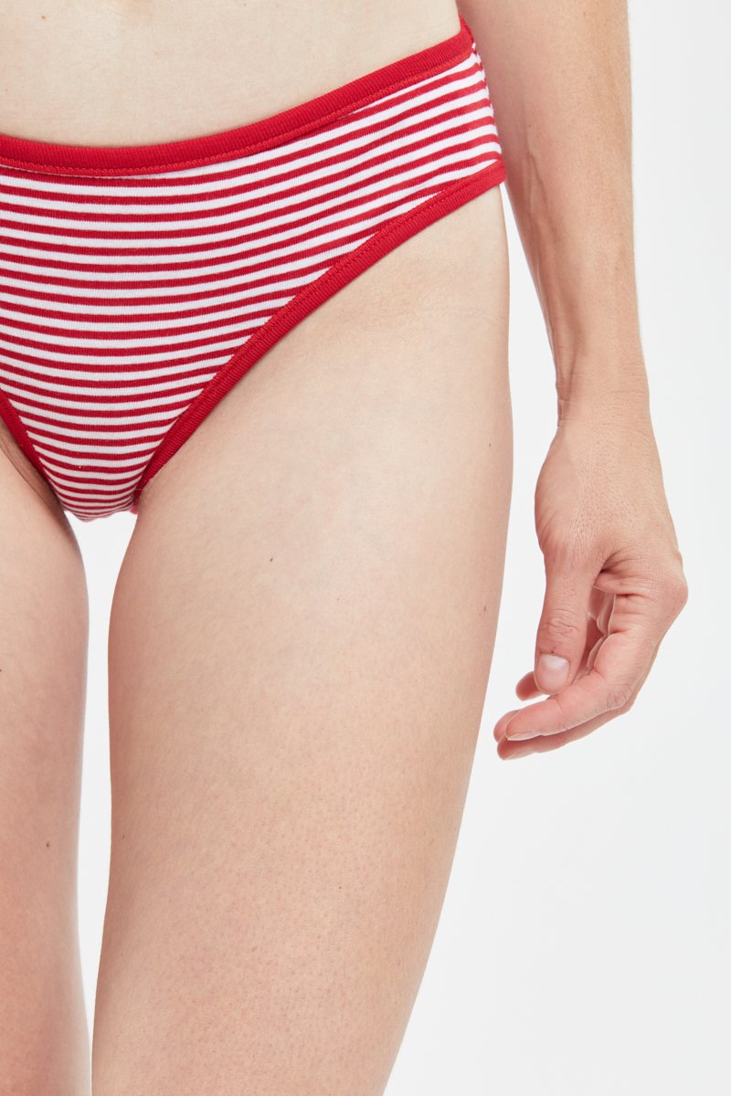 Low waist striped panties - organic cotton