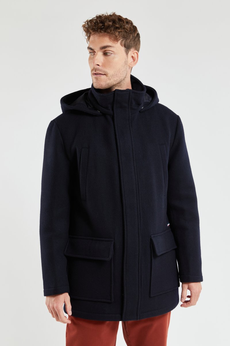 manteau homme capuche laine