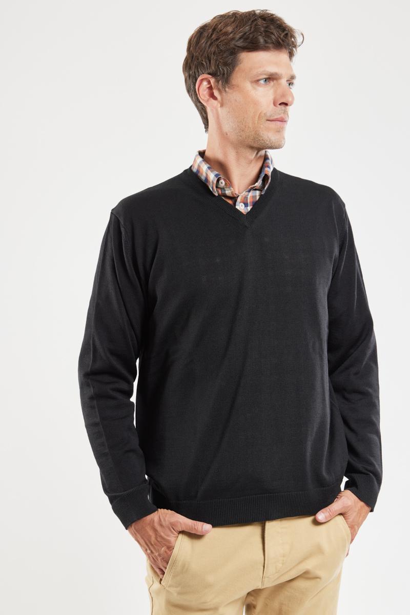 V neck jumper merino wool and acrylic