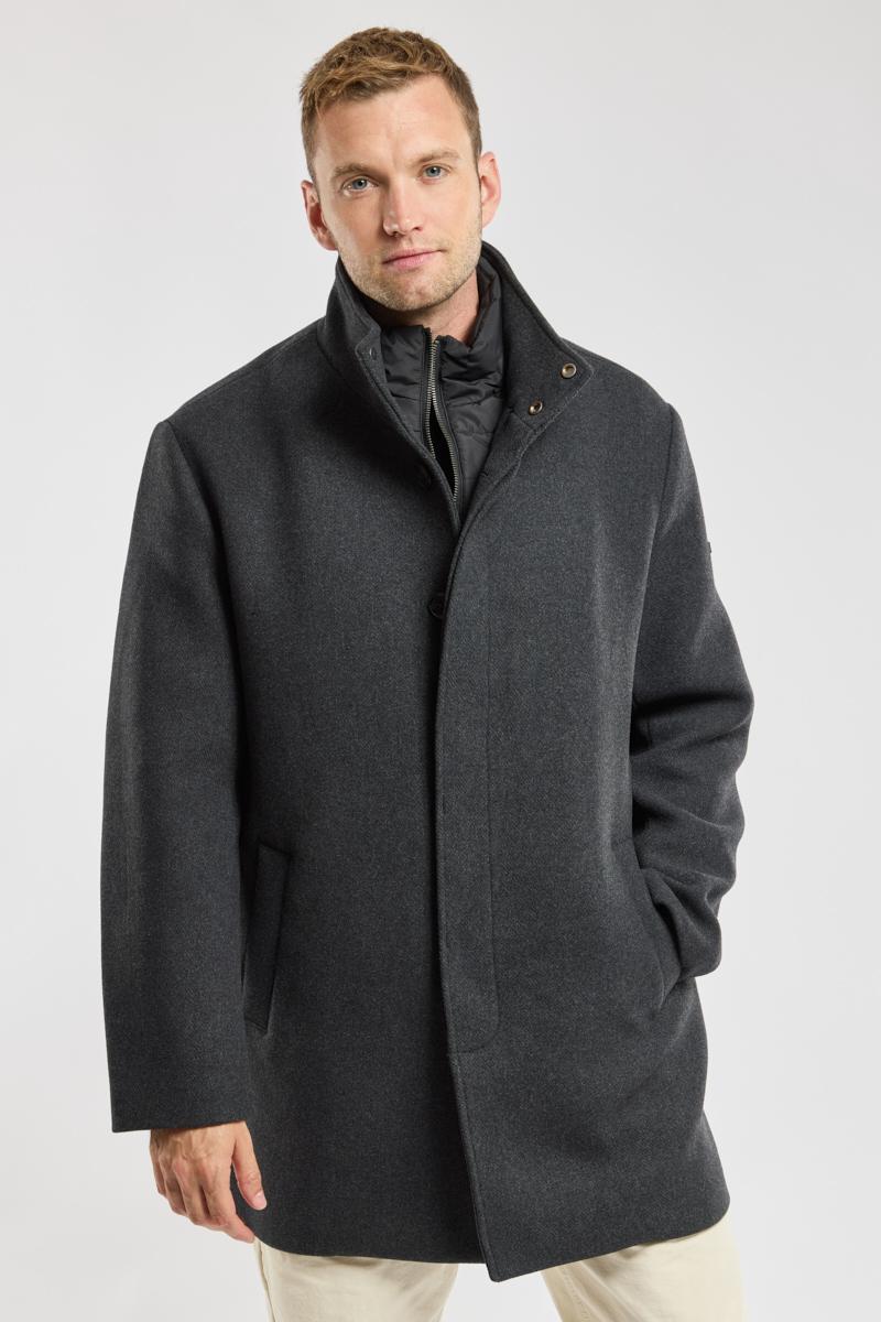 Coat with down lining wool