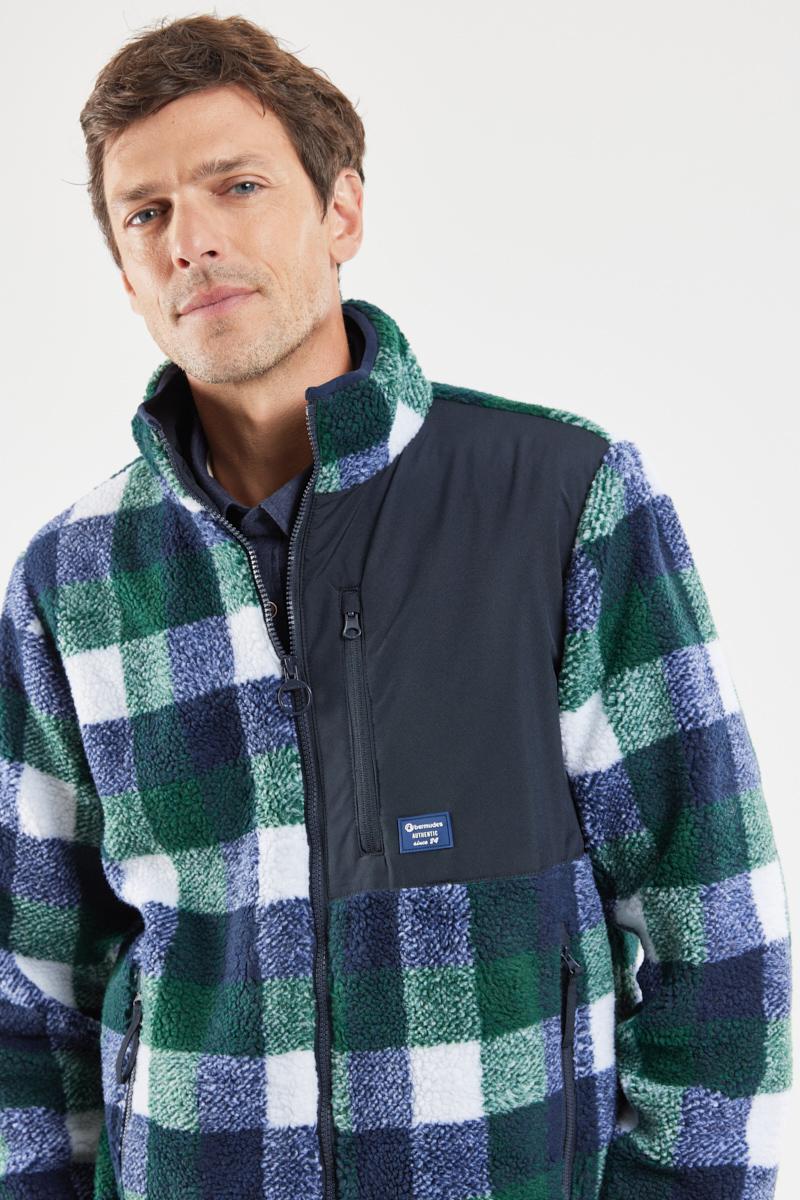 Mens tartan fleece jacket