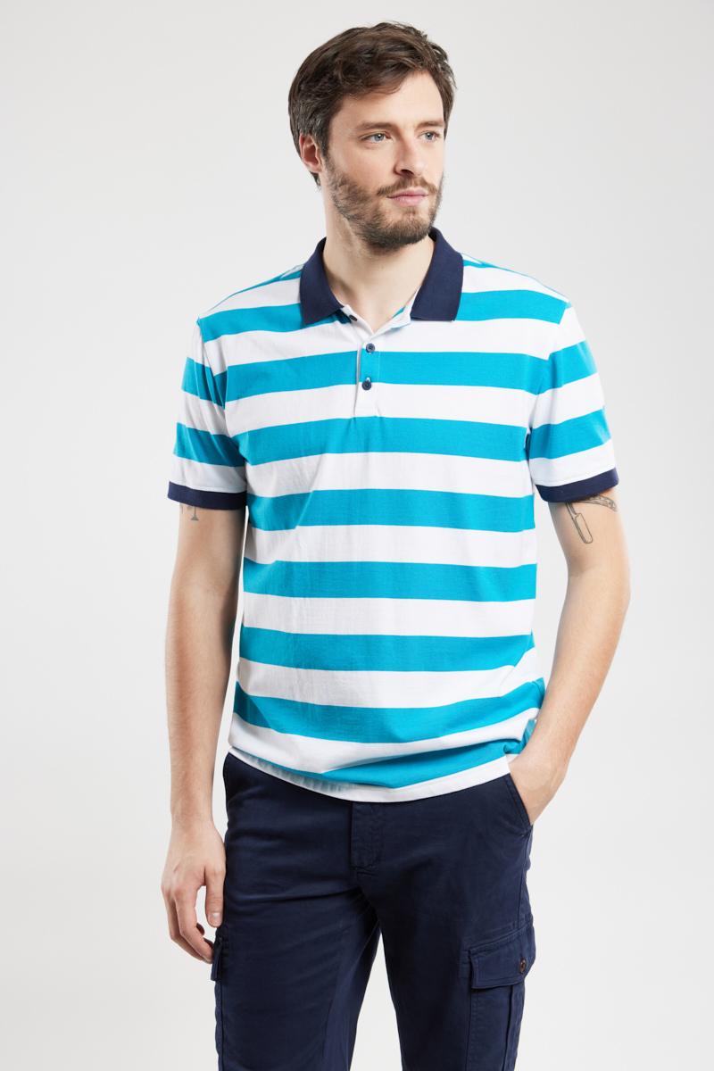 Mens striped polo shirt with pocket online