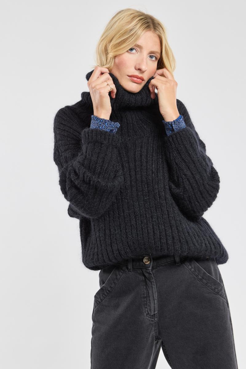 Pull col roule Gaetan mohair et laine