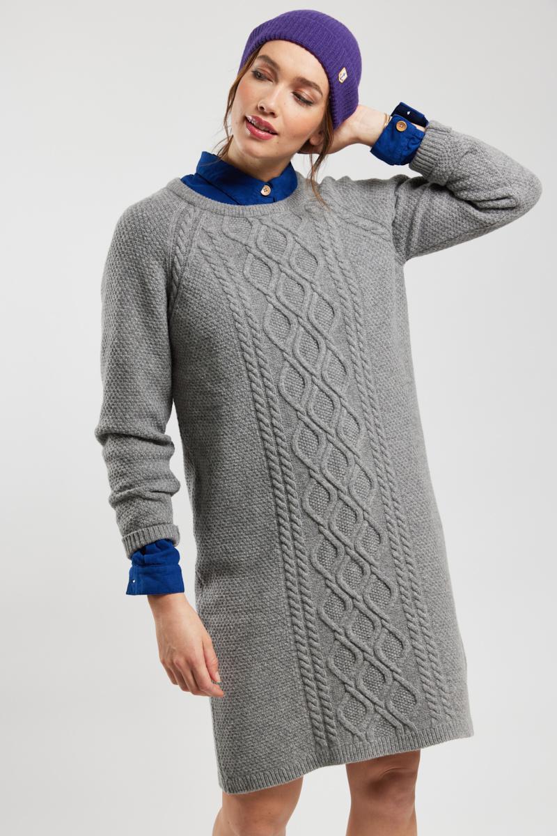 Grey cable knit jumper dress 2025