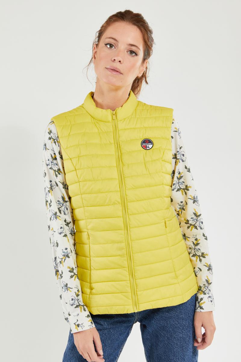 sleeveless puffer jacket ladies