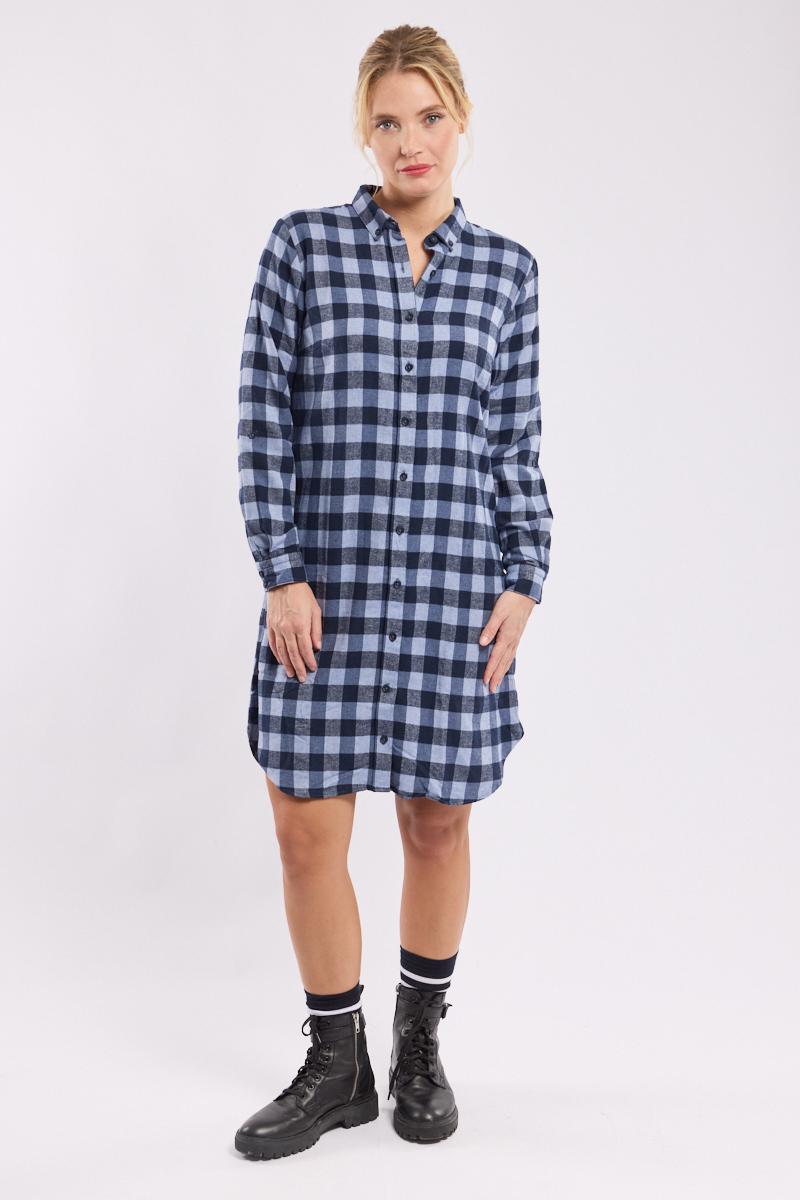 Robe chemise à carreaux femme store