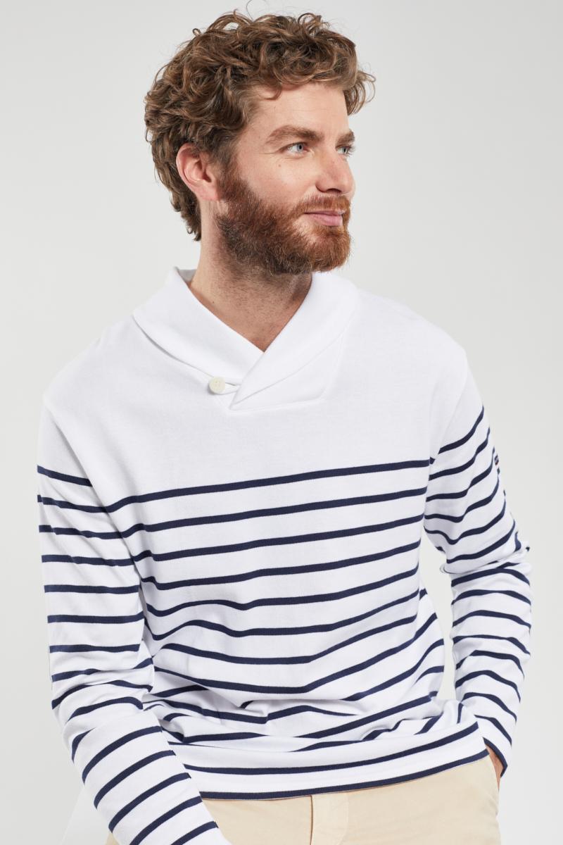 Shawl collar sweatshirt cotton