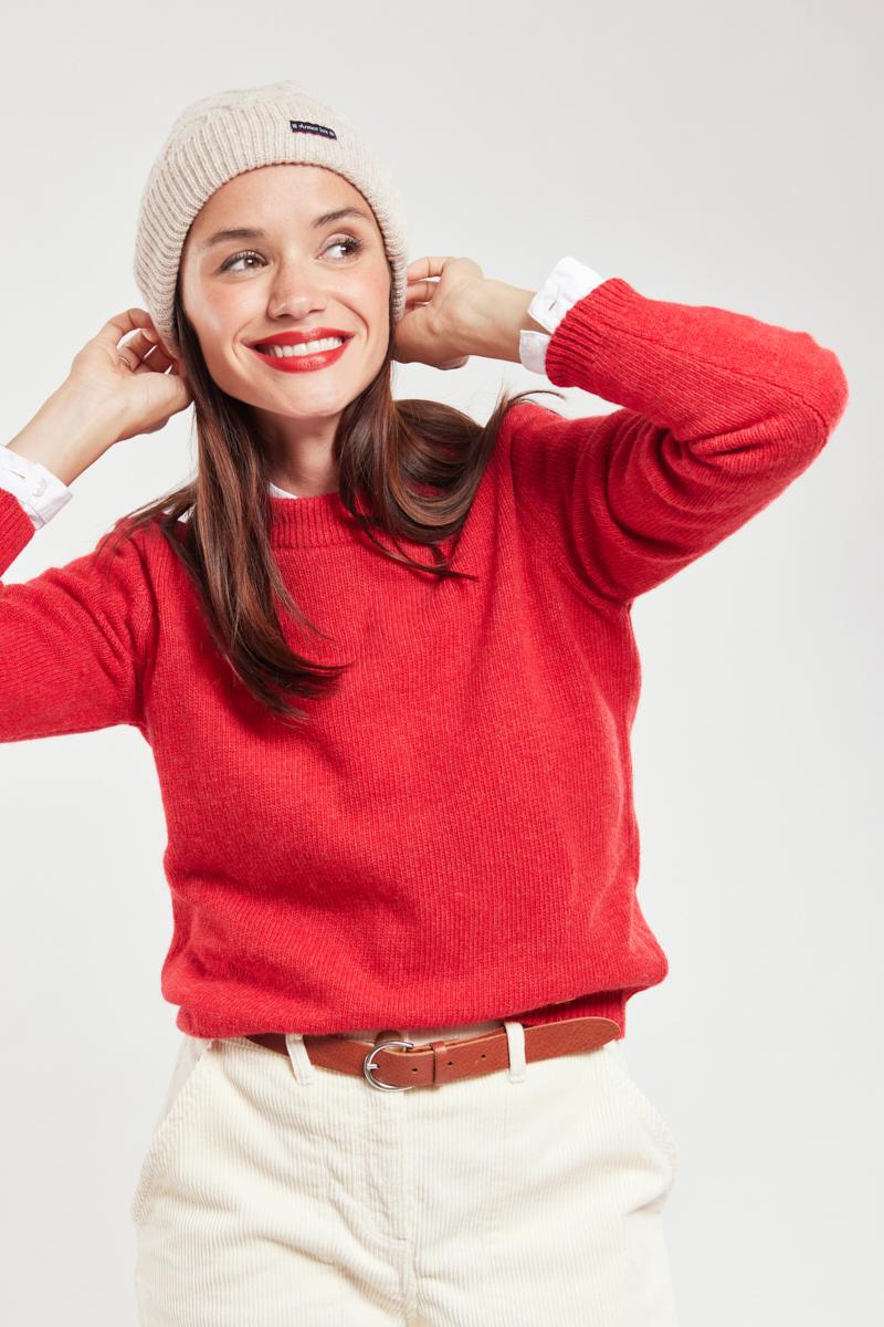 Plain red jumper women's deals