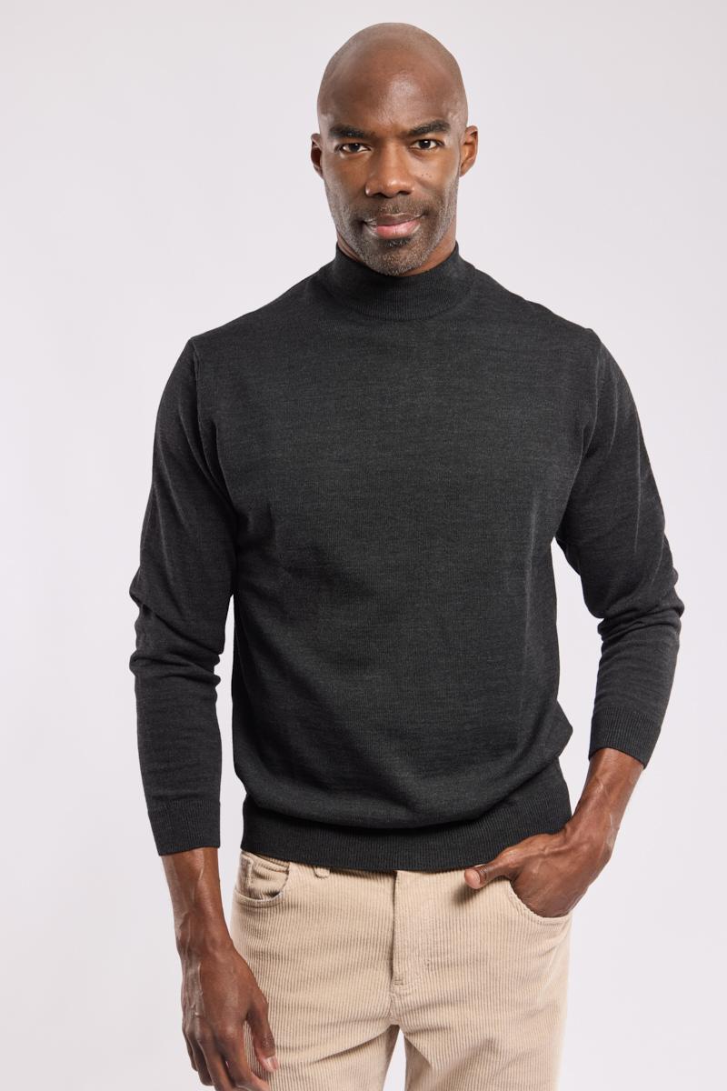 Berac mock turtleneck jumper merino wool