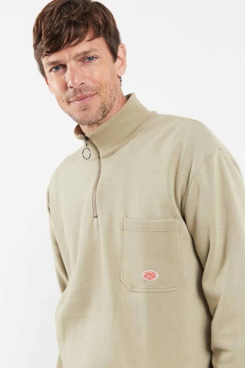 Universal works zip neck deals sweatshirt