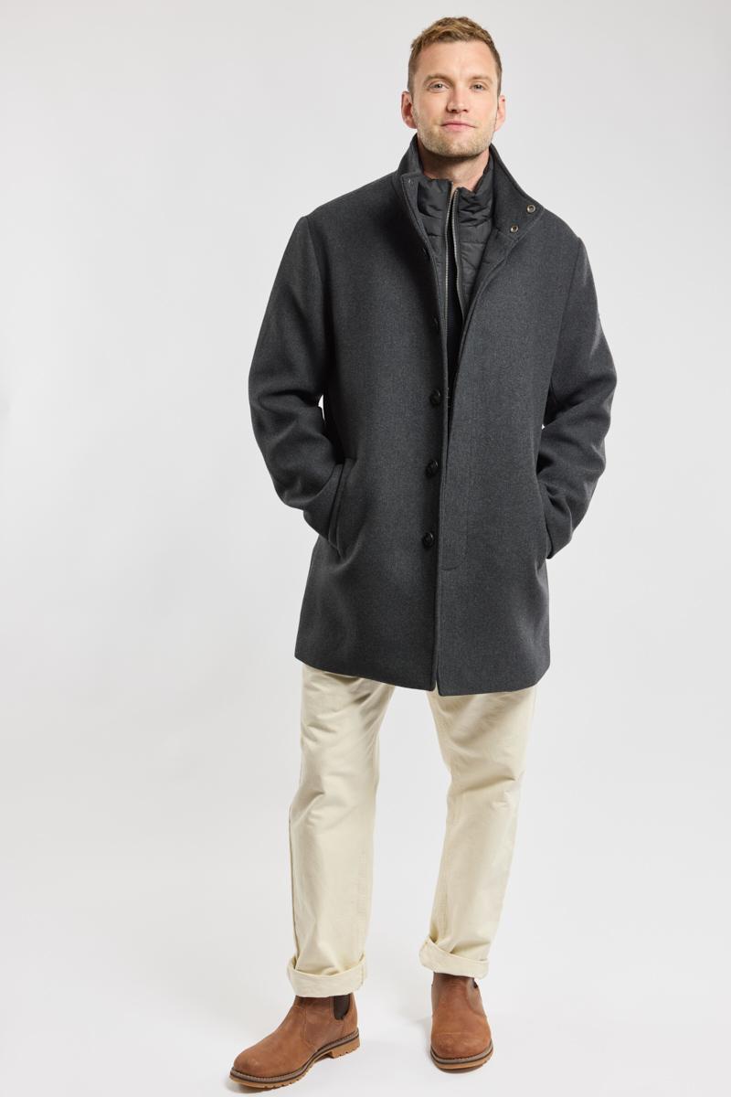 Coat with down lining wool