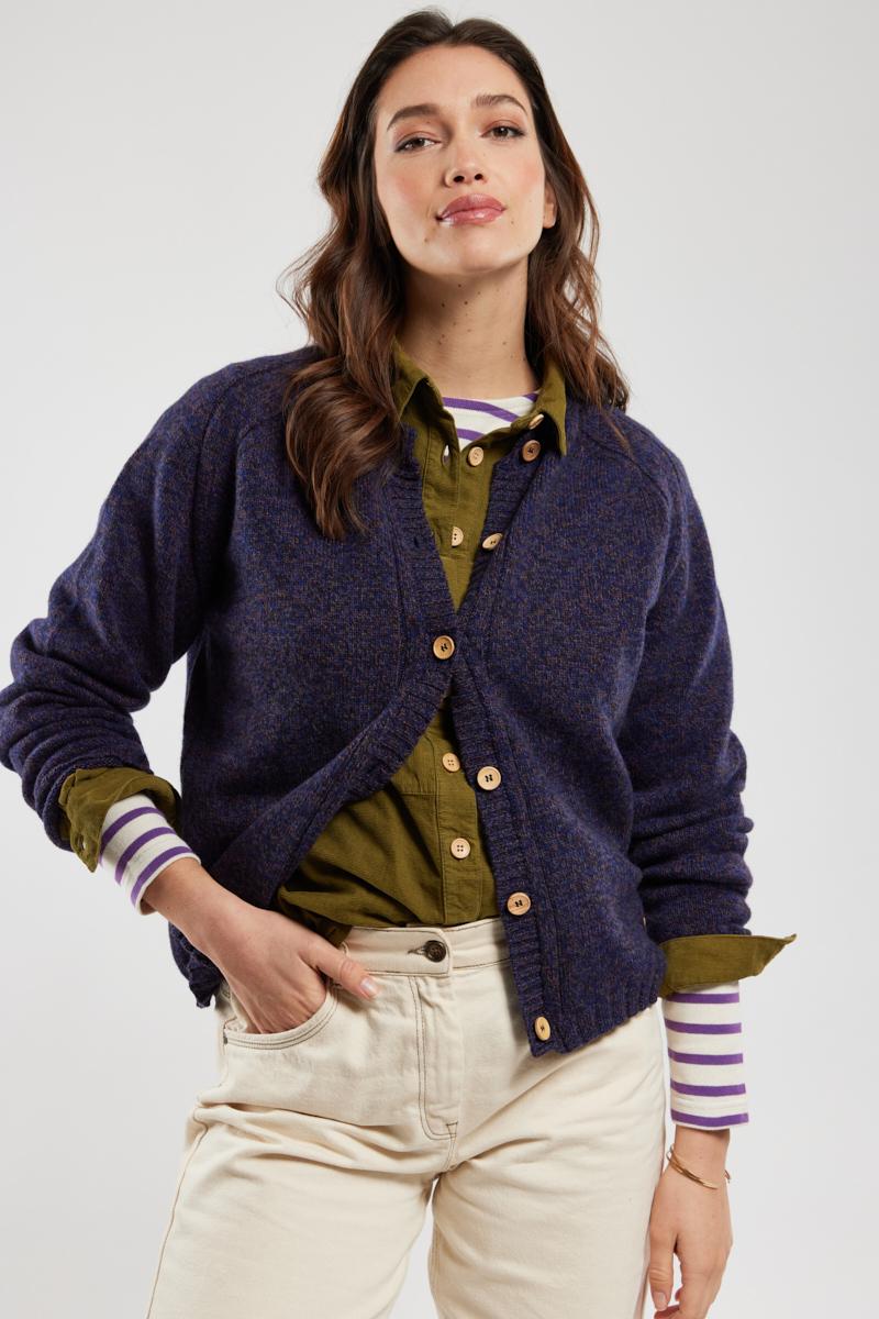 Cardigan boutonne laine