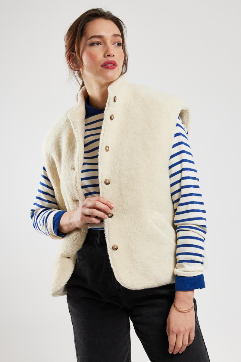 Sleeveless shearling jacket