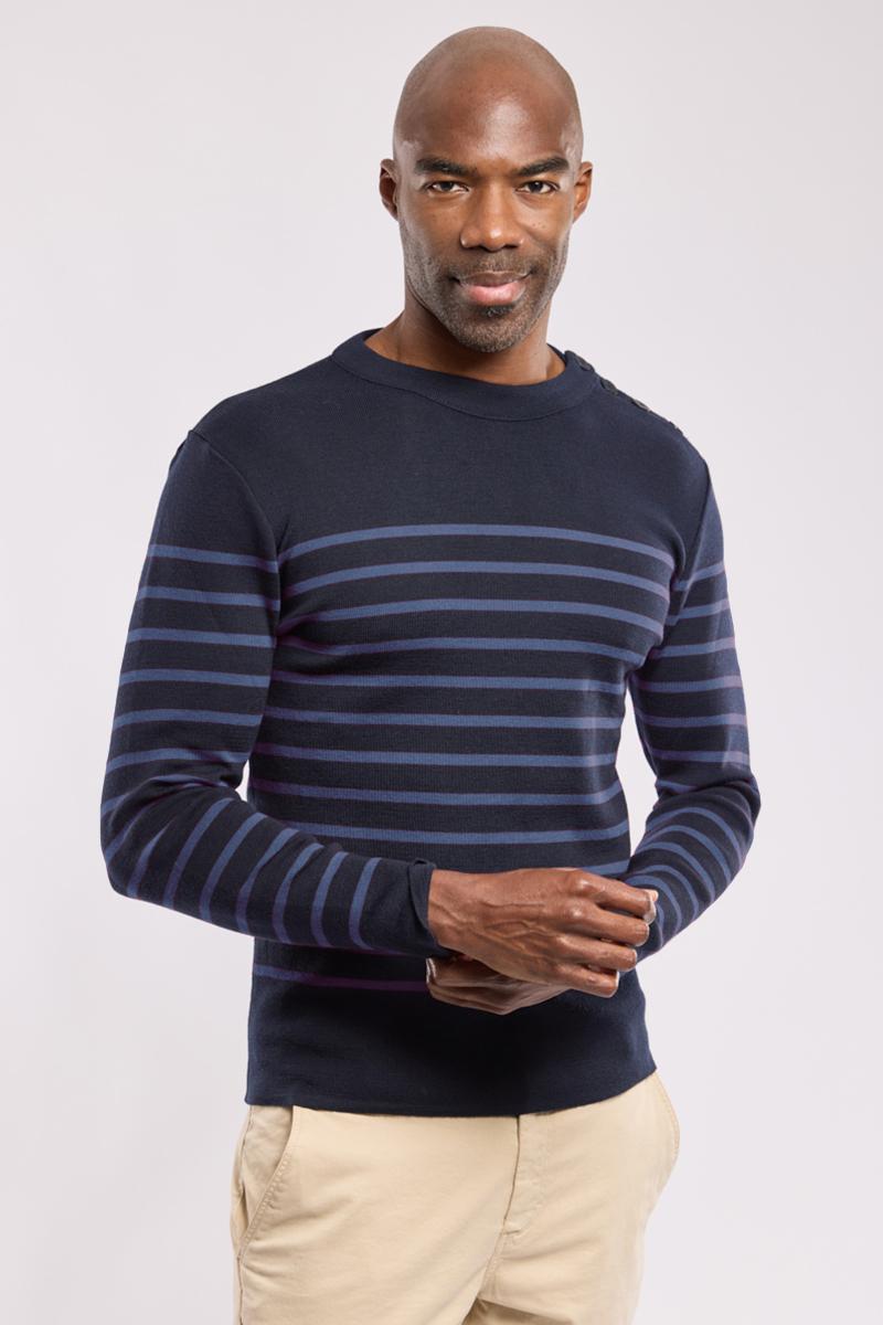 Striped fisherman s jumper wool and acrylic