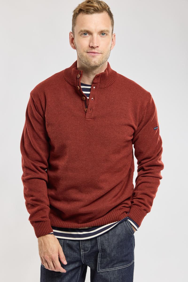 Button neck jumper lambswool