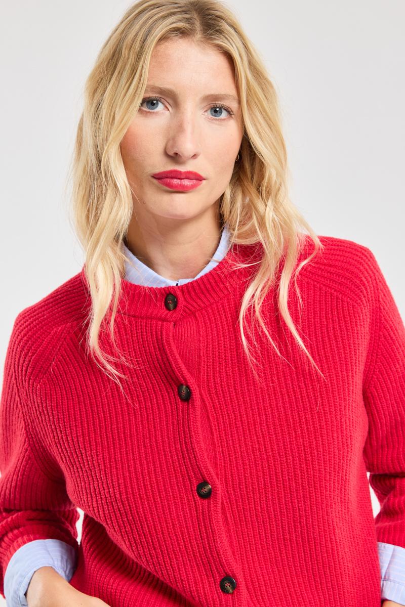 Cardigan maille epaisse laine