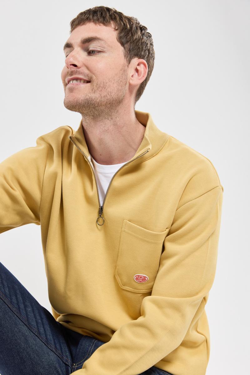 Zip-neck sweatshirt – organic cotton