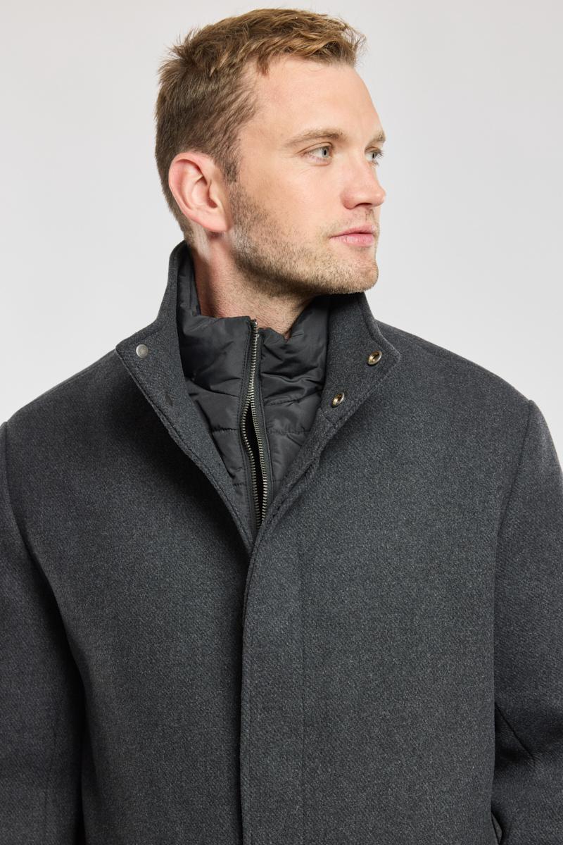 Coat with down lining wool