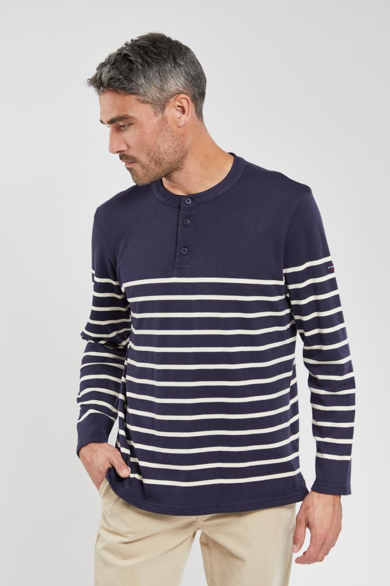 Grandad collar sweatshirt rustic cotton