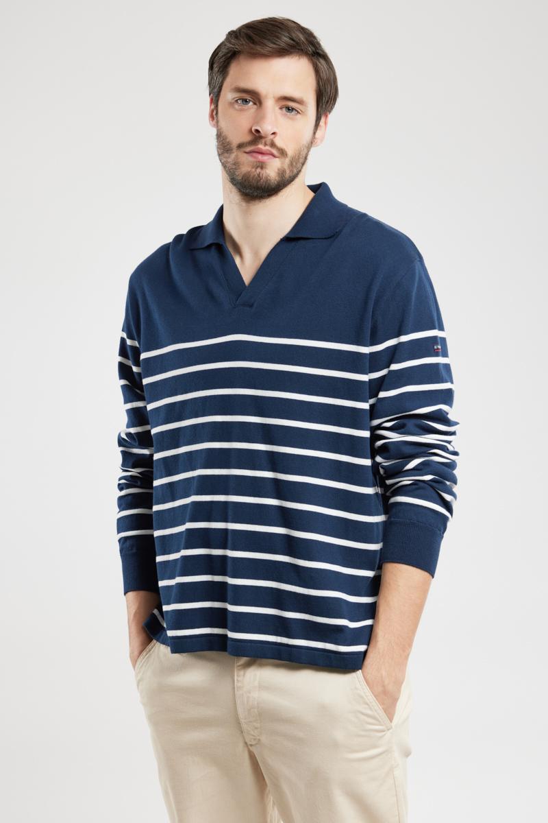 Wide V neck jumper cotton