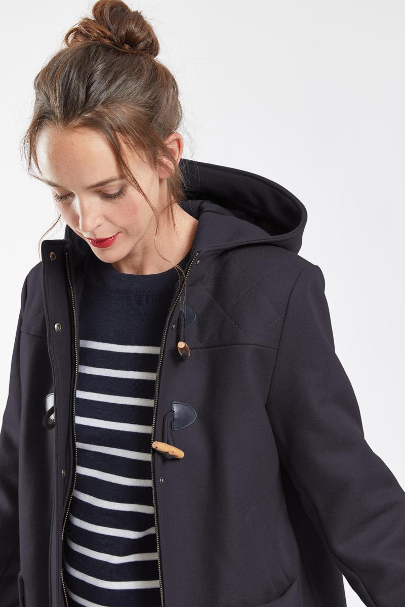 Long duffle coat wool