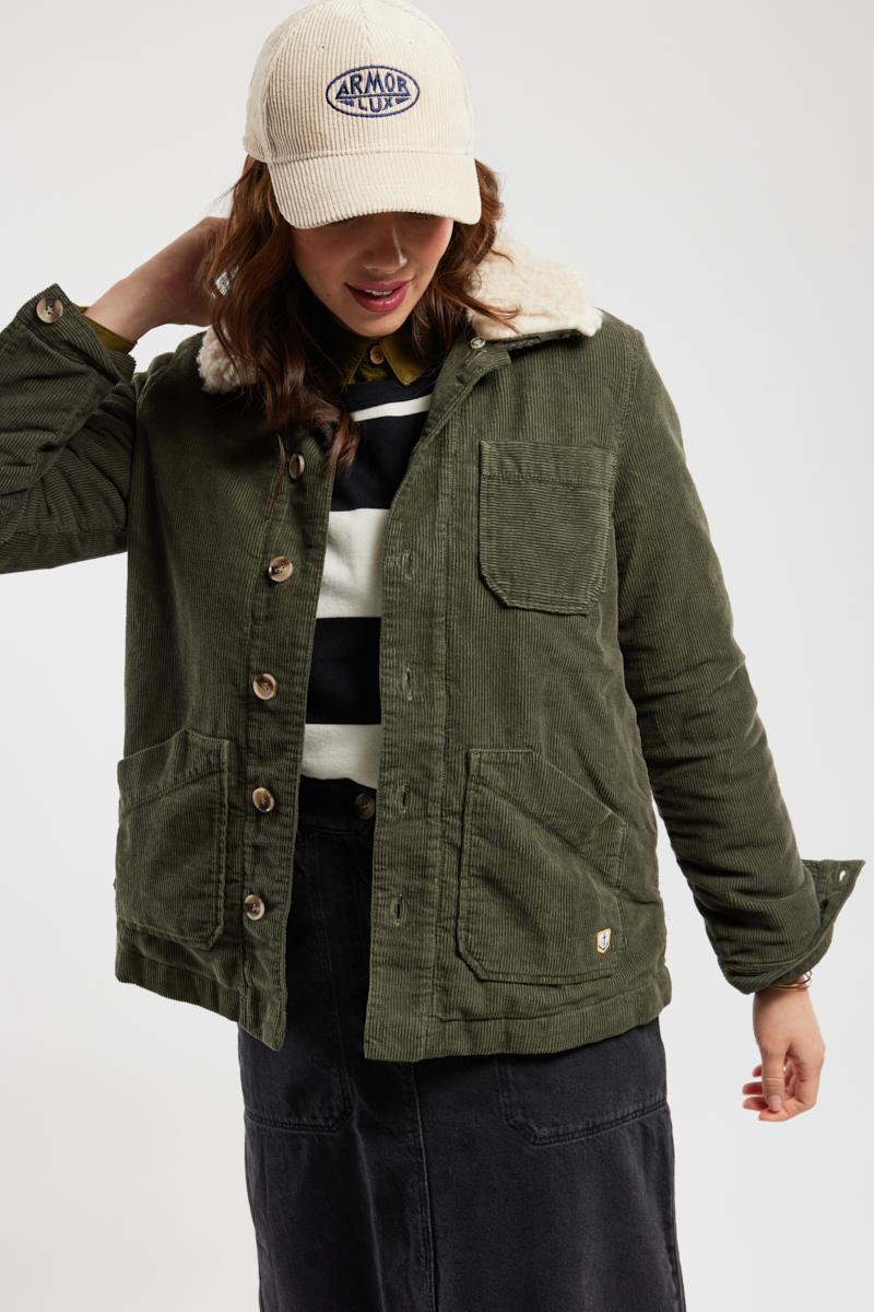Corduroy collar jacket womens on sale