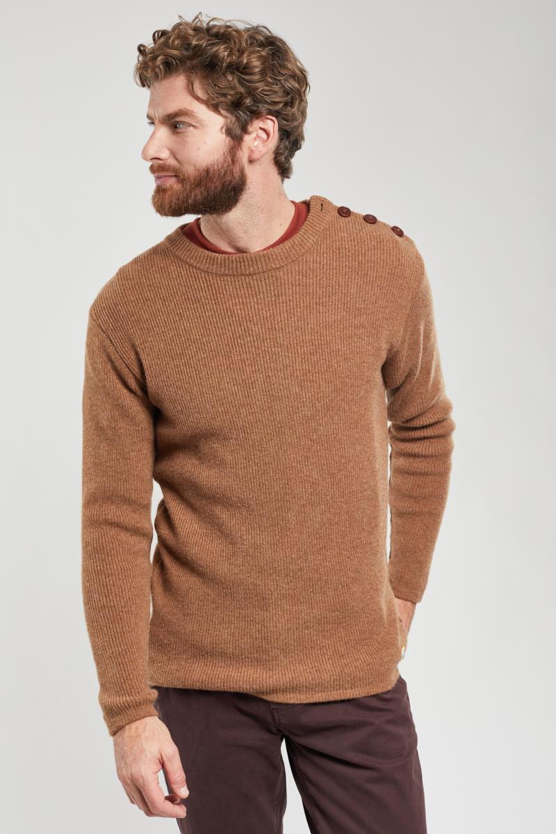 Plain fisherman s jumper lambswool