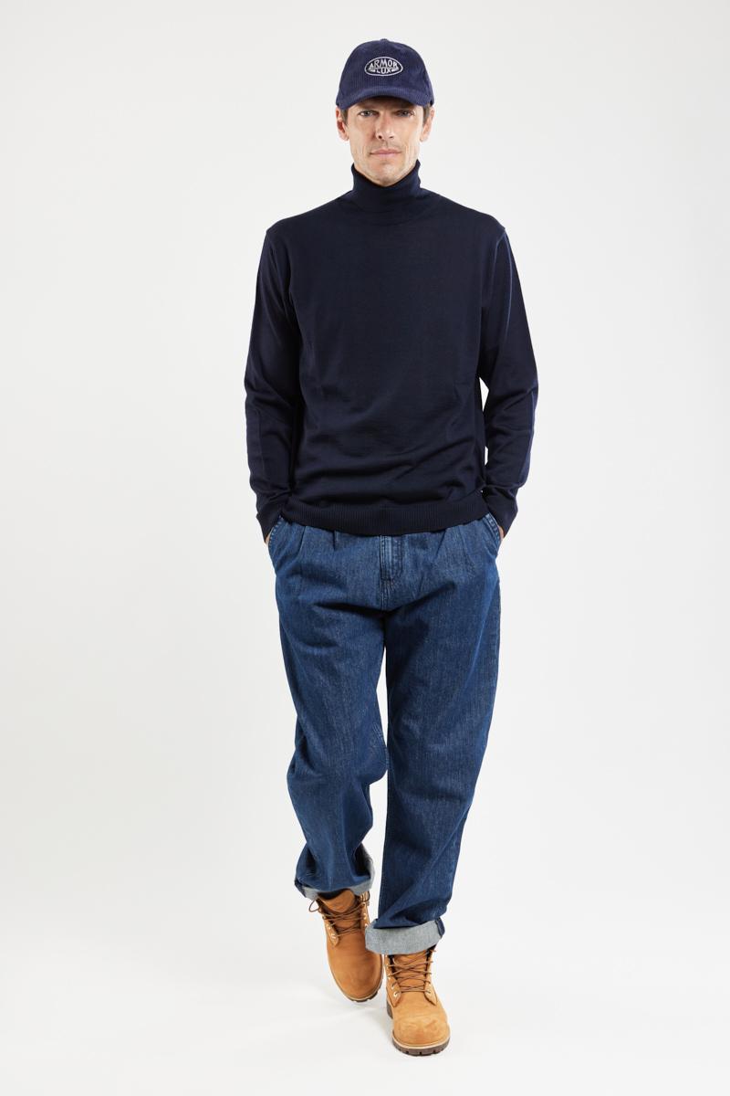 Mens fine knit roll neck jumper discount
