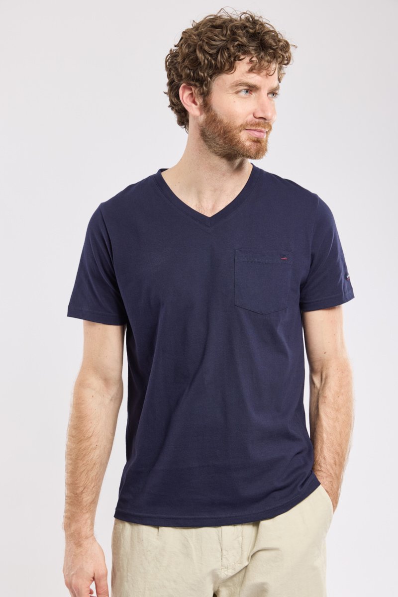 T-shirt col V - coton leger