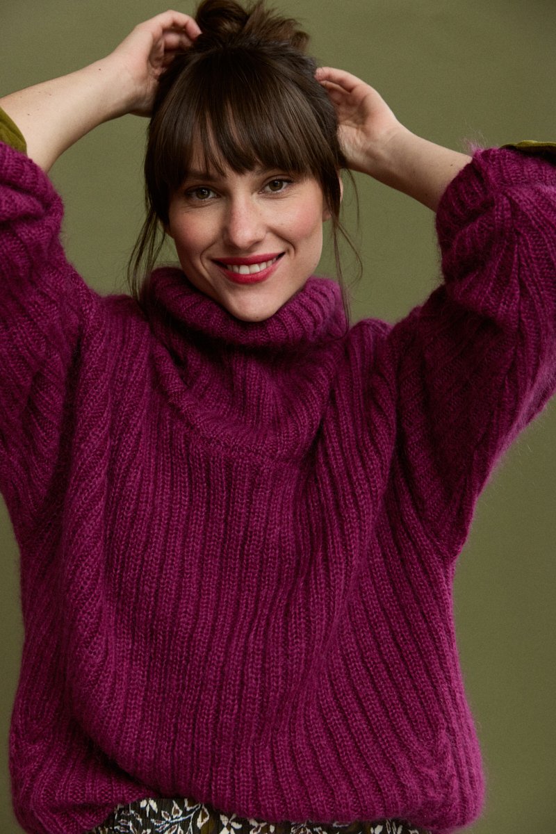 Pull col roule Gaetan - mohair et laine