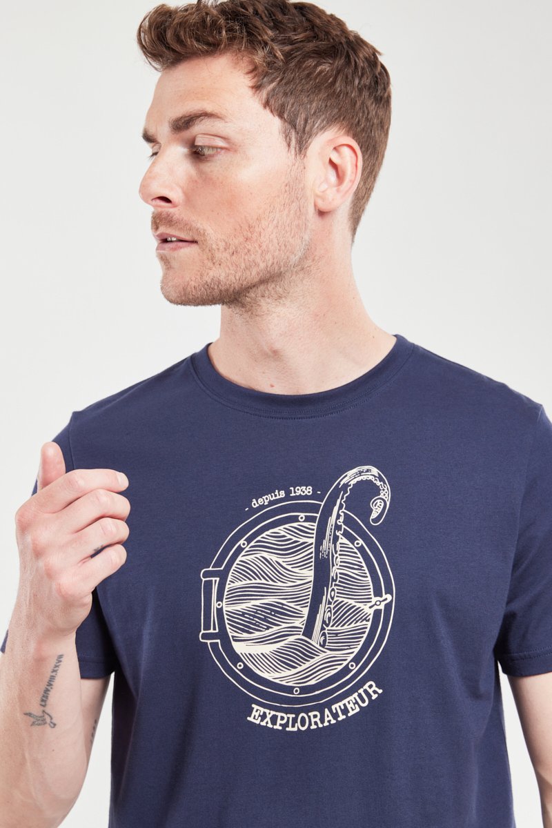 T-shirt serigraphie  tentacule  - coton leger