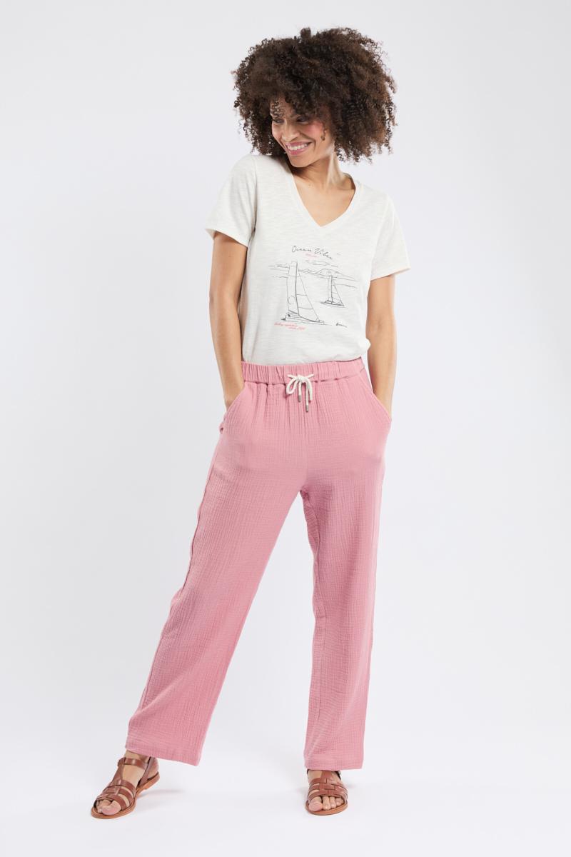 Pantalon large LAURINE - gaze de coton