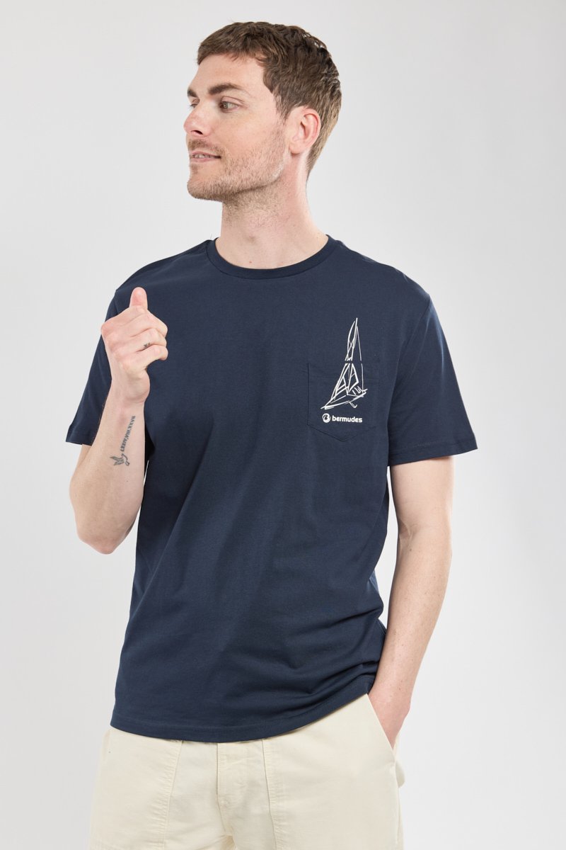 T-shirt serigraphie voilier - coton biologique