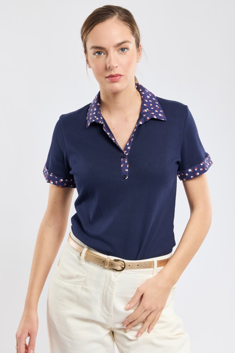 Polo motifs floraux - coton