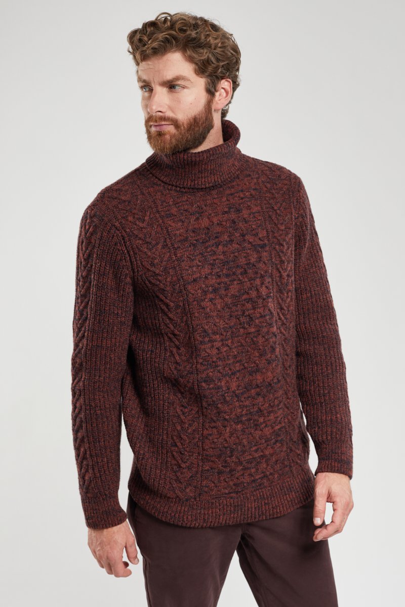 Pull col roule - laine