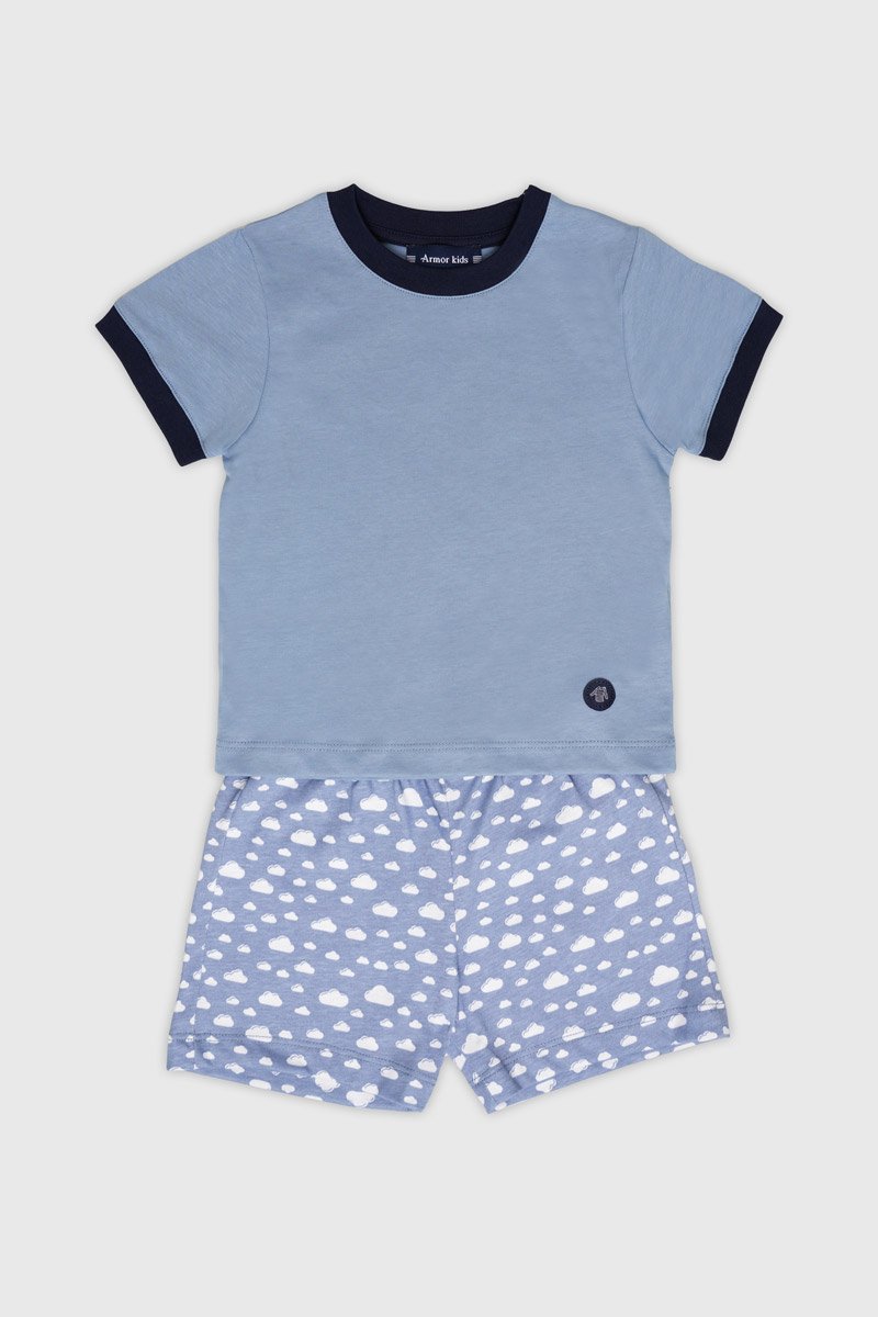 Pyjama short Kids imprime  nuages  - coton leger