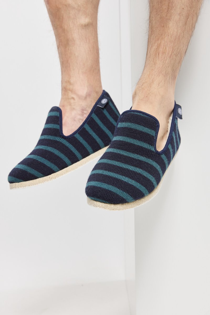 Chaussons rayes - laine