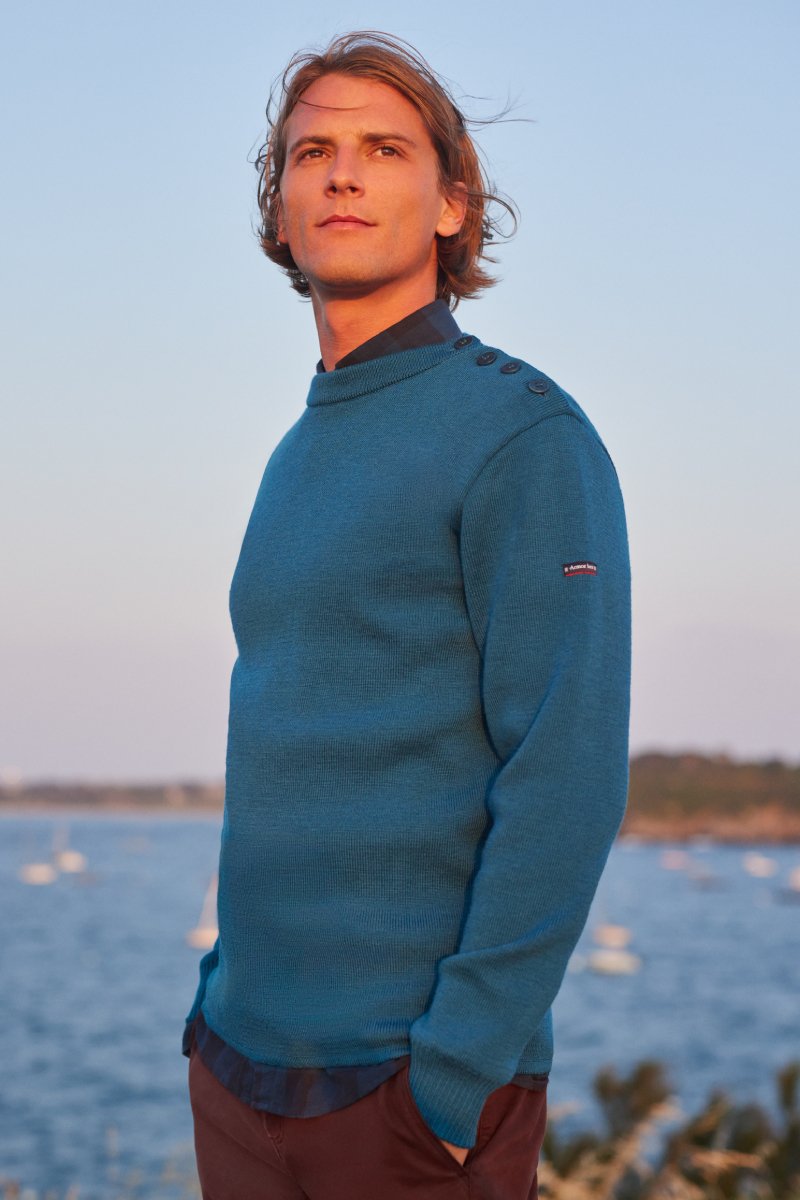 Pull marin uni  Fouesnant  - laine