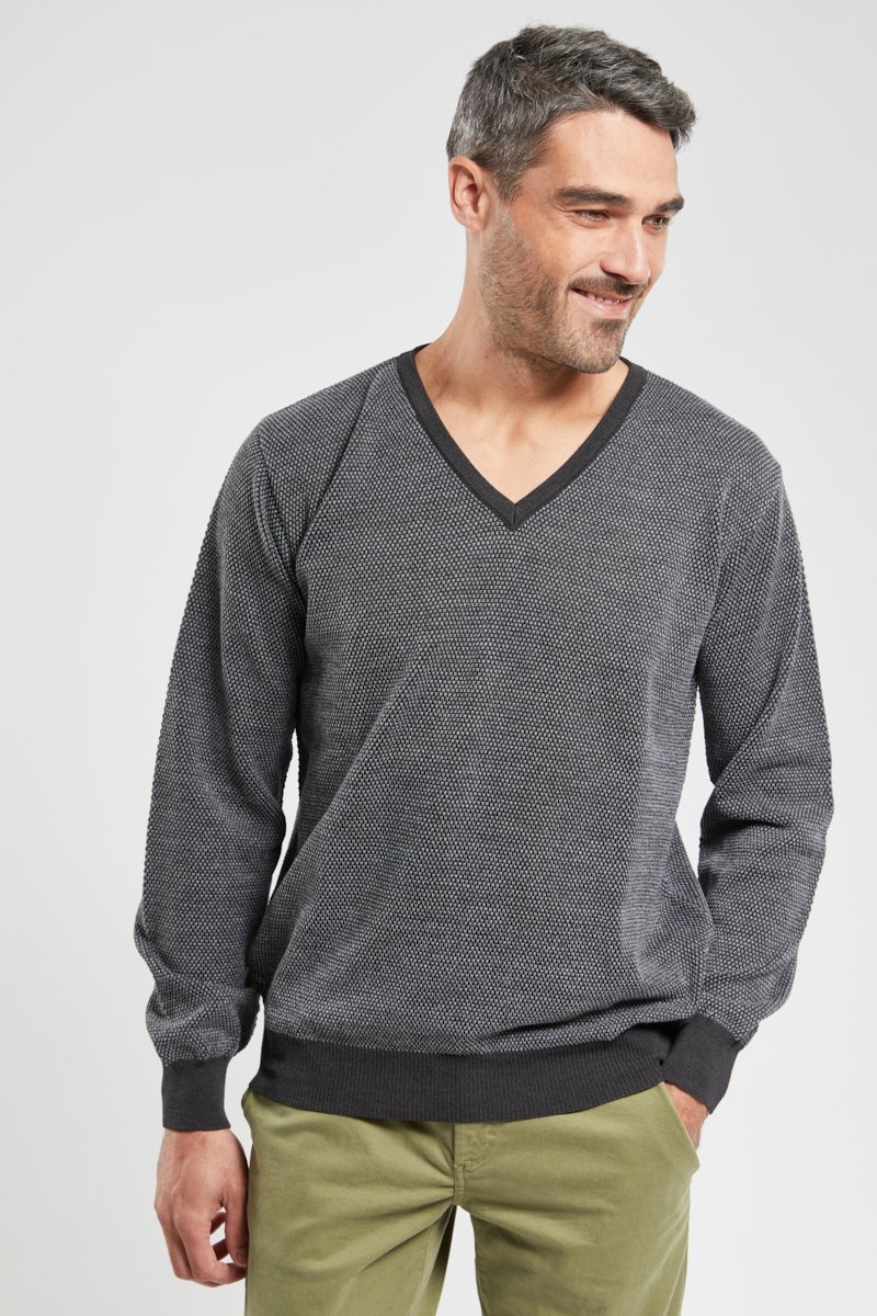 Pull col V Berac - laine merinos