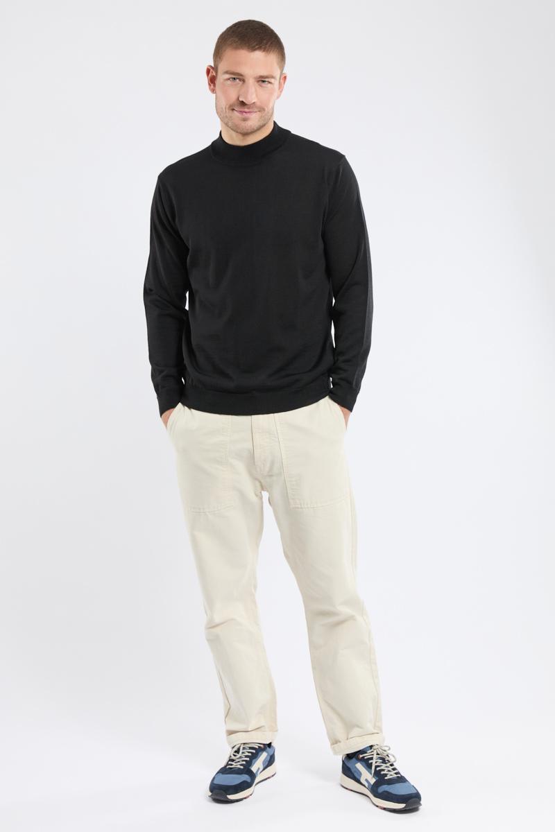 Pull uni col cheminee Berac - laine merinos