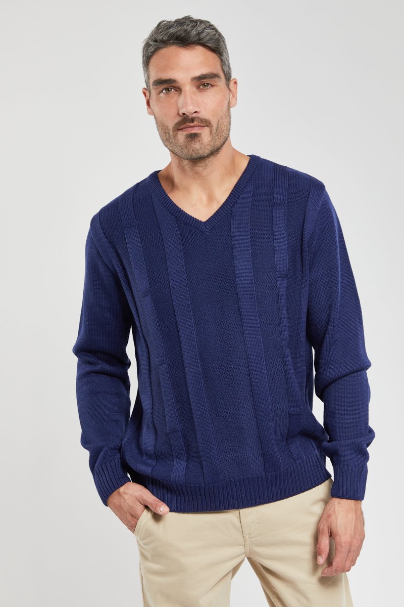 Pull col V Berac - laine merinos