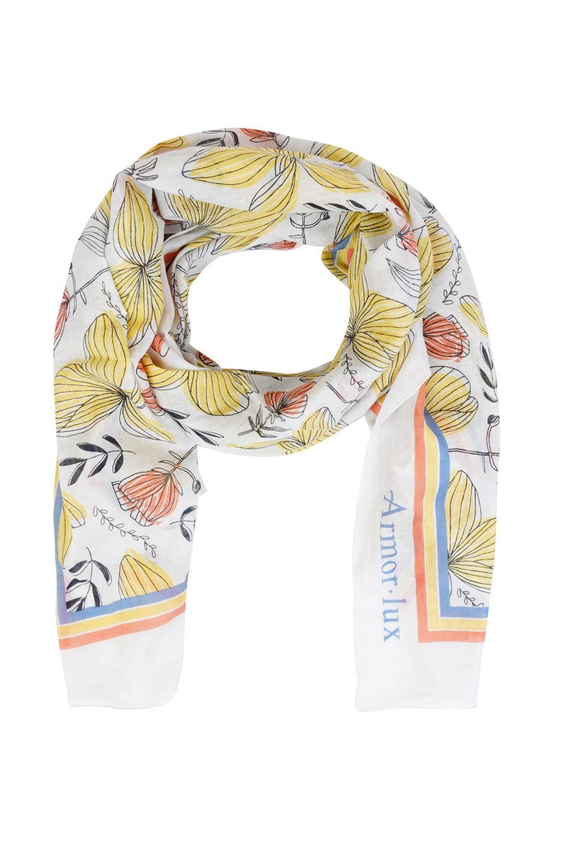 Grand foulard fleuri - coton