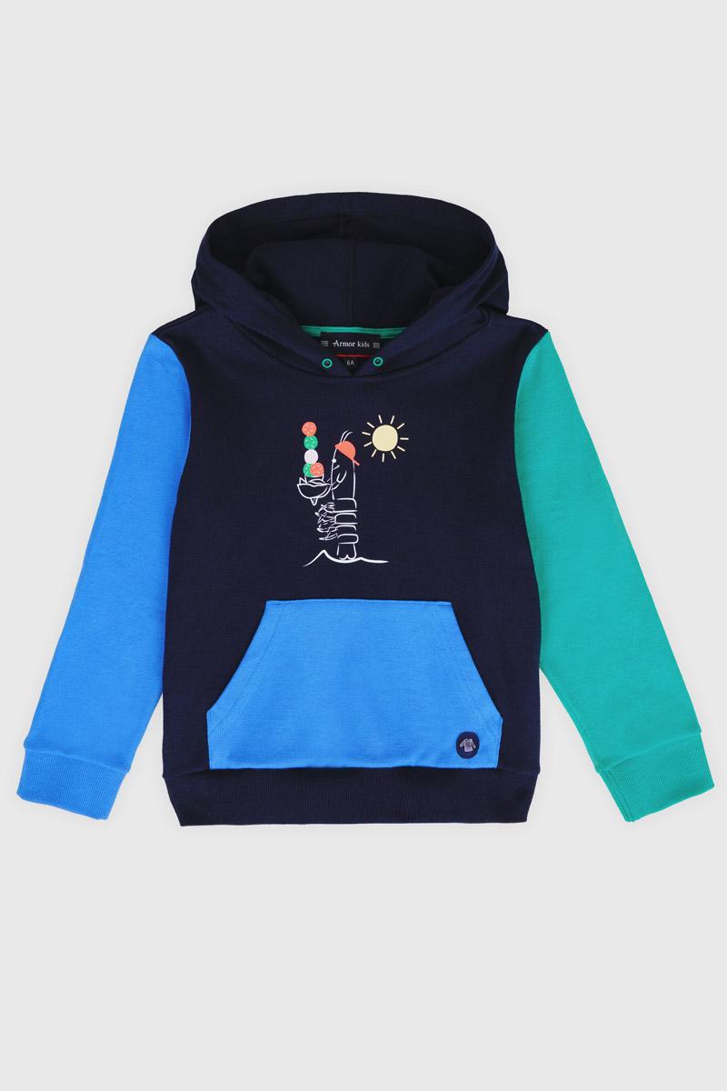 Sweat a capuche tricolore - coton